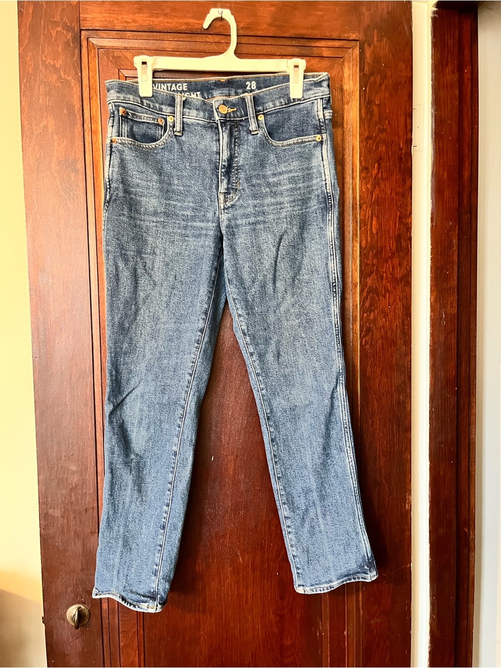 J. Crew Vintage Straight-Leg Jeans in Medium Blue